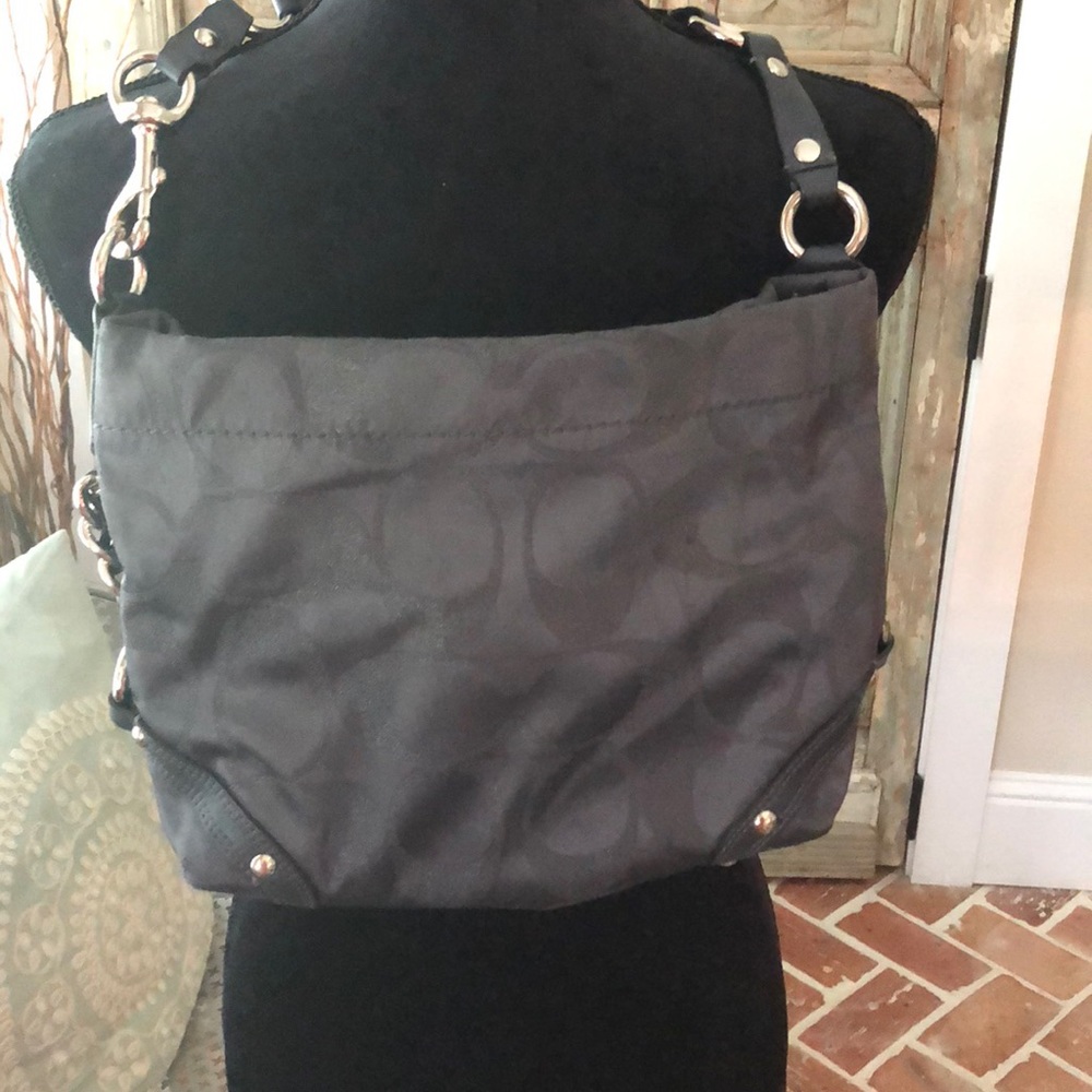 Grey blue coach bag